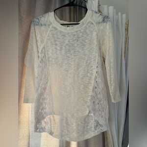 Eyeshadow Cream Lace Accent Sweatshirt